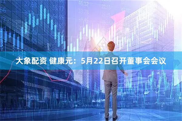 大象配资 健康元：5月22日召开董事会会议