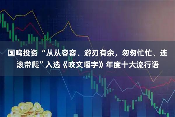 国鸣投资 “从从容容、游刃有余，匆匆忙忙、连滚带爬”入选《咬文嚼字》年度十大流行语