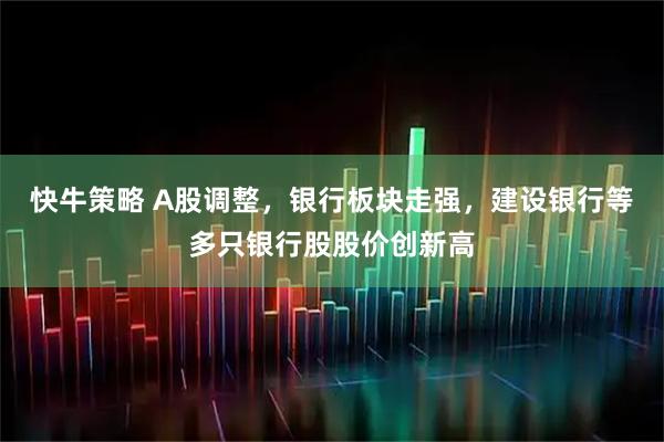 快牛策略 A股调整，银行板块走强，建设银行等多只银行股股价创新高